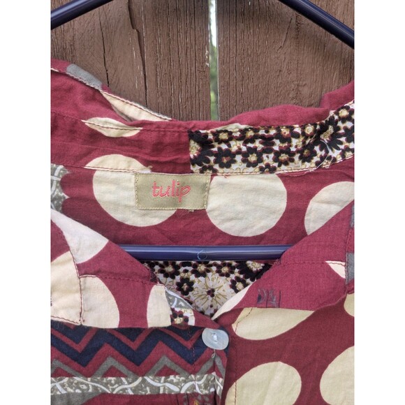 Patchwork Long Sleeve Tunic Top - Picture 5 of 8